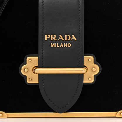 Prada Velvet City Calfskin Cahier Bag Black 7 of 9