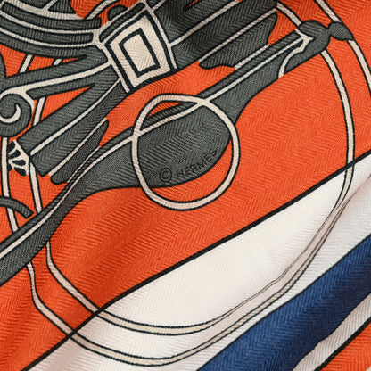 Hermes Cashmere Silk Ex-Libris Giant Triangle Scarf 4 of 5