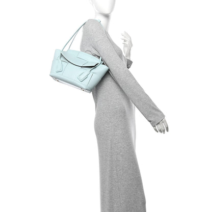 Bottega Veneta French Calfskin Maxi Intrecciato Small Arco Pale Blue 2 of 11