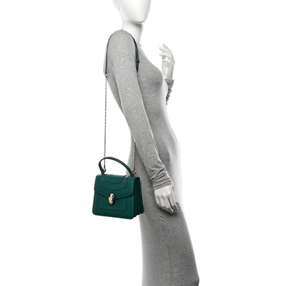 Bulgari Calfskin Serpenti Forever Top Handle Emerald Green 2 of 10