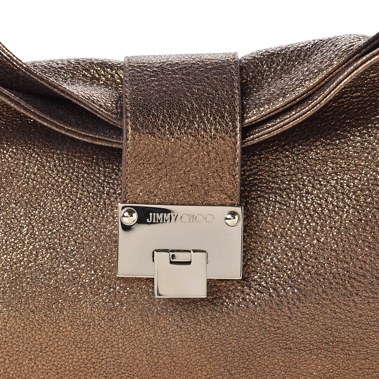 Metallic Grainy Calfskin Rachel Shoulder Bag Gold