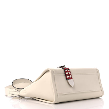 Prada Calfskin Studded Concept Top Handle Bag White 4 of 8