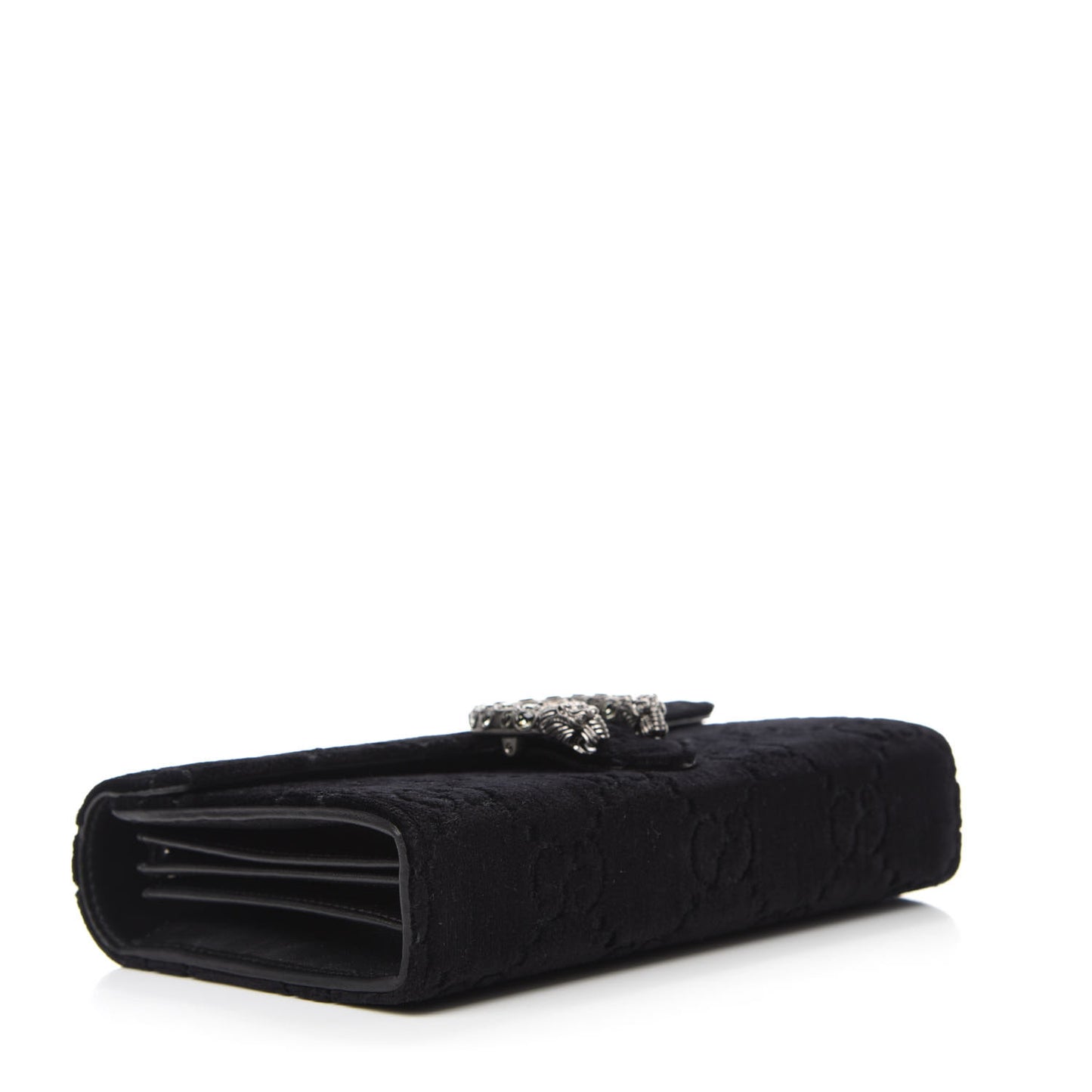 Velvet GG Monogram Mini Dionysus Chain Wallet Black
