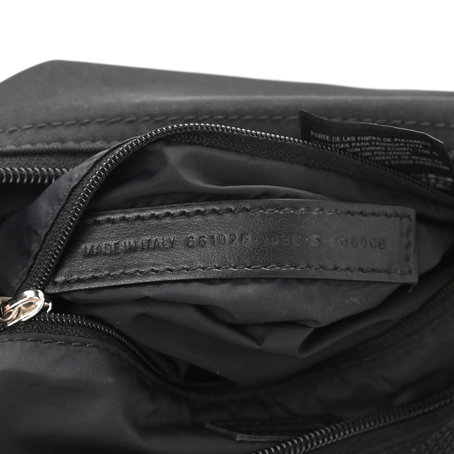 Recycled Sport Nylon Logo Embroidered Wheel Sling Bag Black White