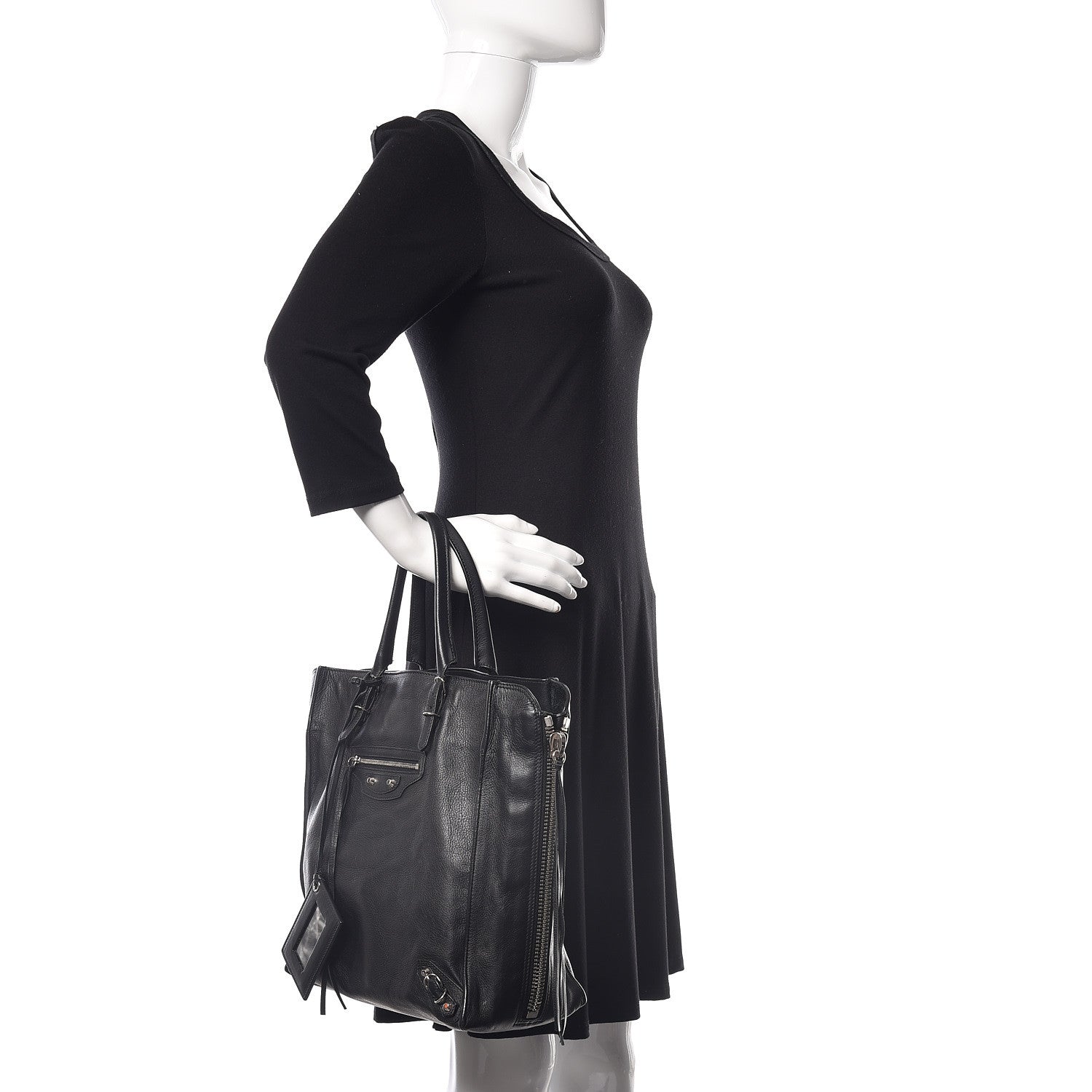Balenciaga Veau Papier A5 Zip Around Tote Black 2 of 13