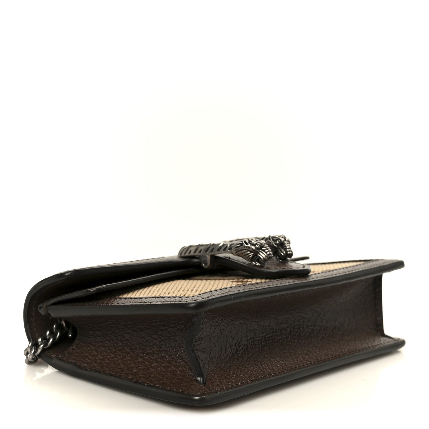 Monogram Jumbo GG Textured Dollar Calfskin Super Mini Dionysus Shoulder Bag Camel Ebony New Acero