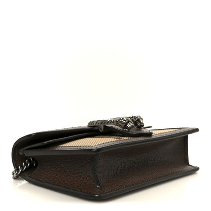 Gucci Monogram Jumbo GG Textured Dollar Calfskin Super Mini Dionysus Shoulder Bag Camel Ebony New Acero 4 of 11
