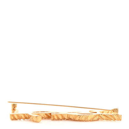Saint Laurent Brass Cassandre Opyum YSL Twisted Brooch Gold 4 of 5