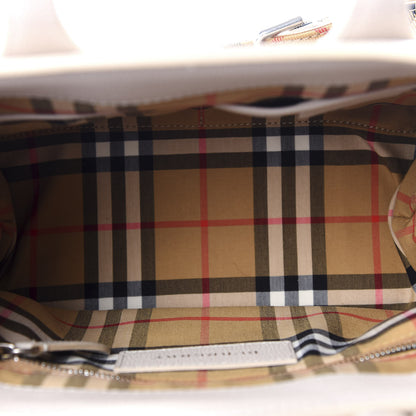 Burberry Derby Calfskin House Check Small Banner Tote Limestone 4 of 8