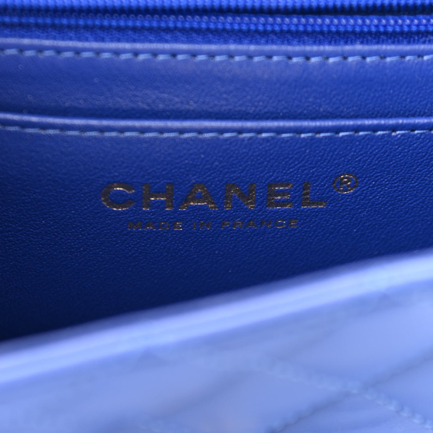 Lambskin Quilted Mini Top Handle Rectangular Flap Dark Blue
