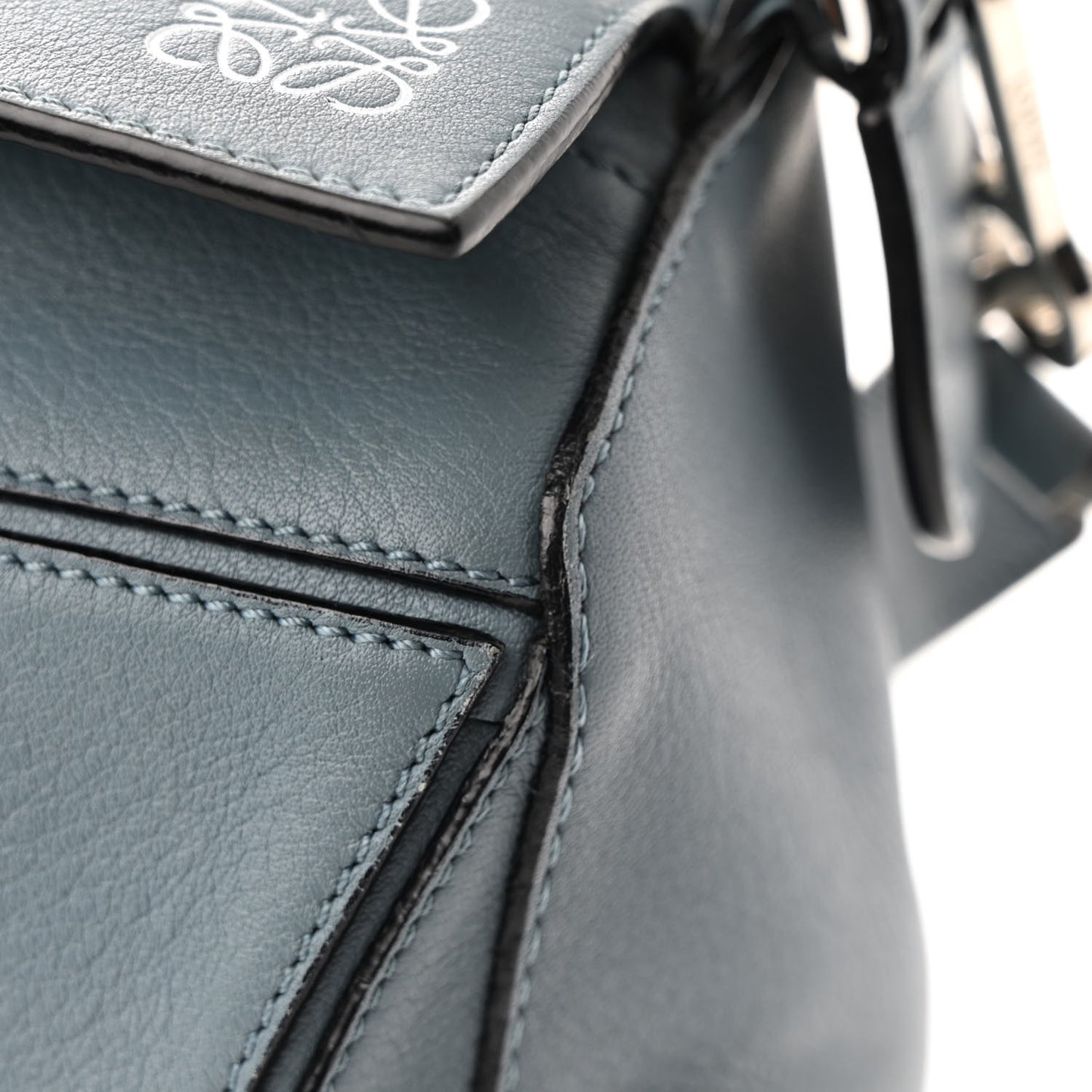 Calfskin Small Puzzle Bag Stone Blue