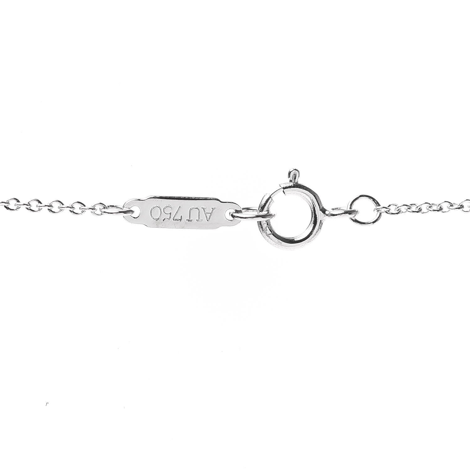Tiffany 18K White Gold Diamond Metro Round Pendant Necklace 5 of 7