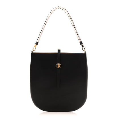 Burberry Calfskin TB Anne Shoulder Bag Black White 1 of 9