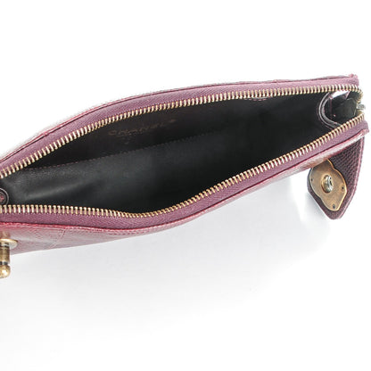 Chanel Lizard Boy Clutch Burgundy 5 of 8