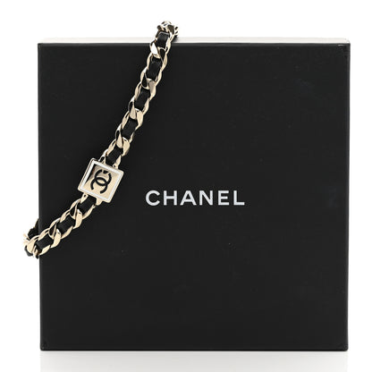 Chanel Metal Lambskin CC Square Choker Gold Black White 7 of 7