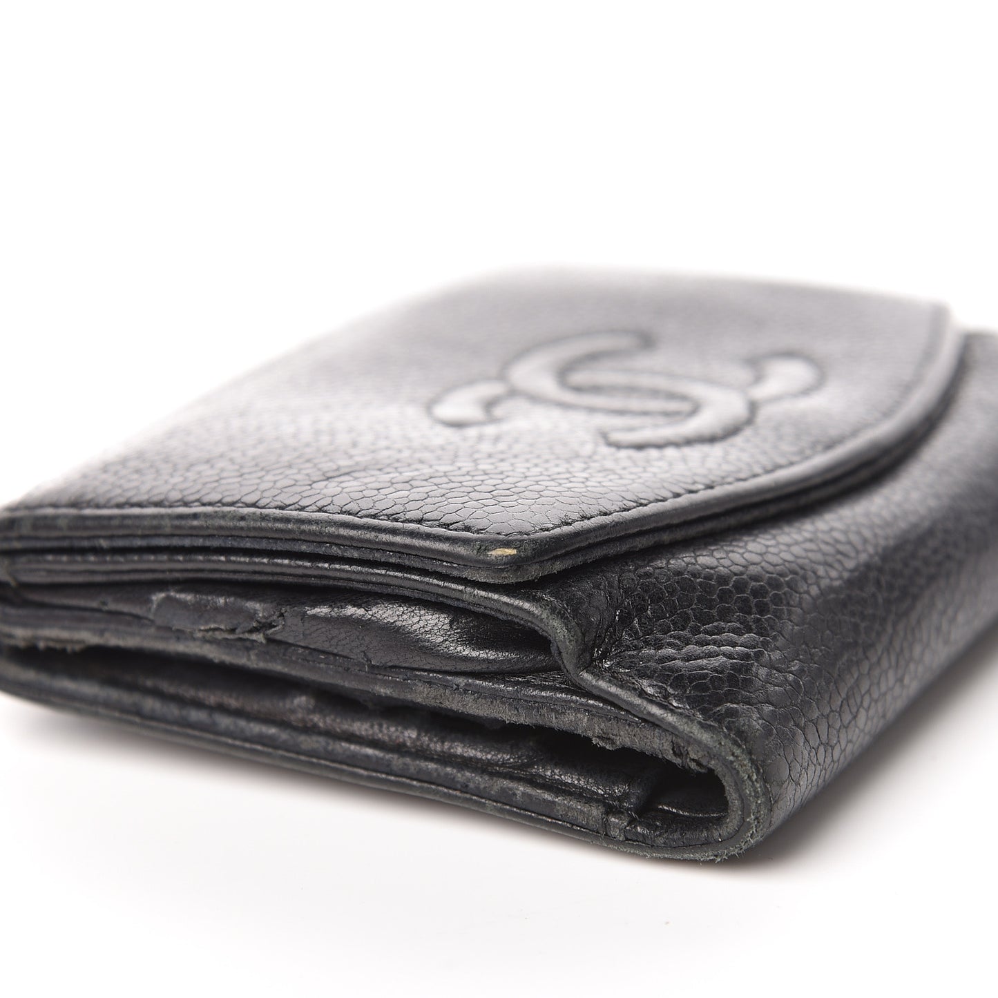 Caviar Timeless CC Compact French Wallet Black