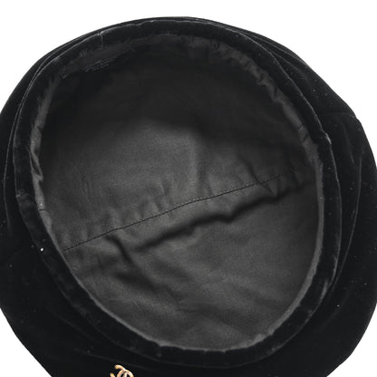 Chanel Velvet Beret Hat S Black 7 of 8