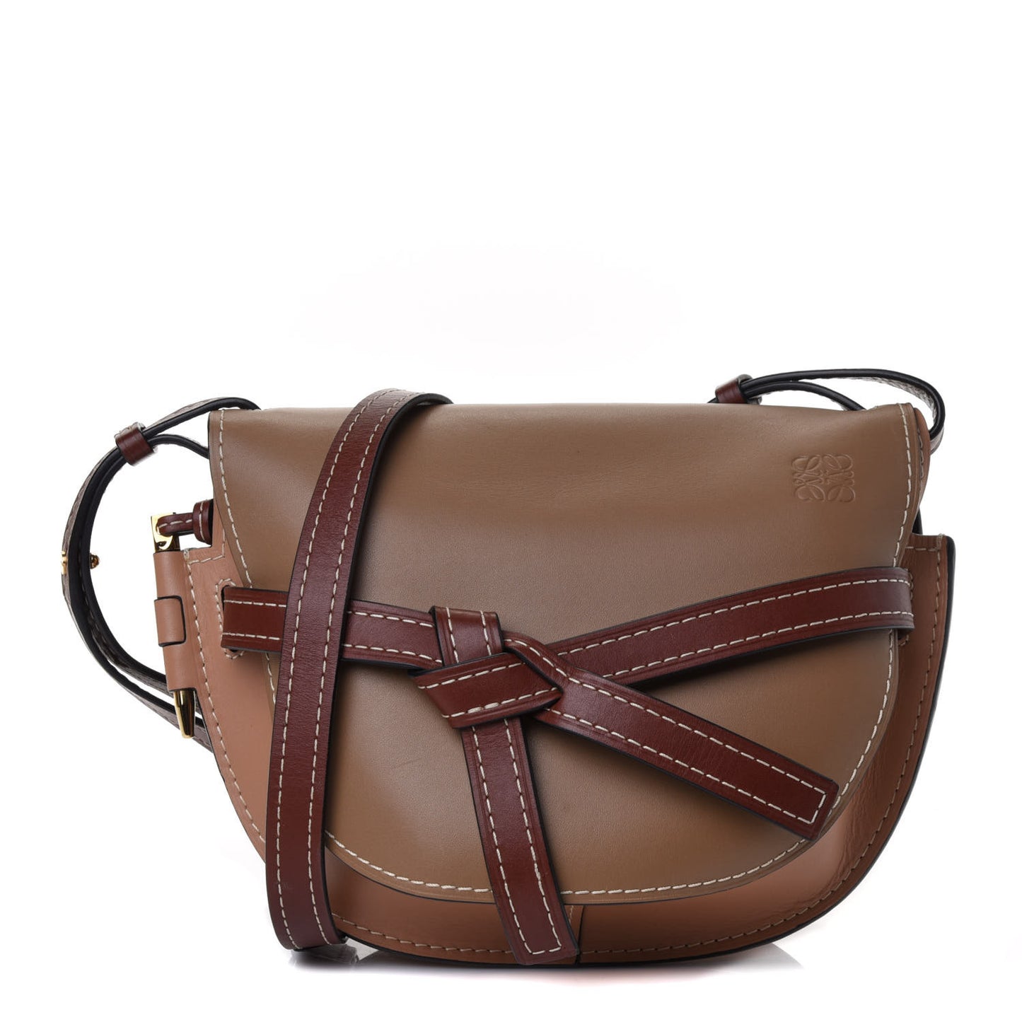 Calfskin Small Gate Crossbody Bag Taupe