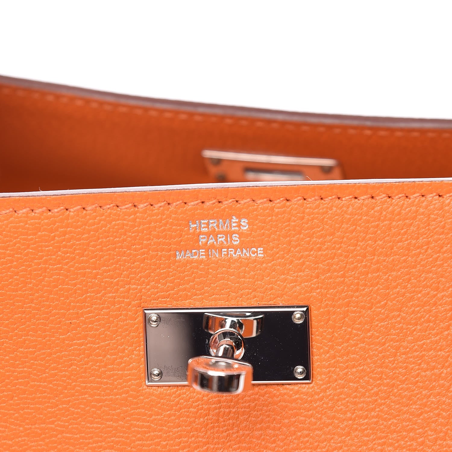 Hermes Chevre Mysore Kelly Longue Wallet Orange 6 of 8