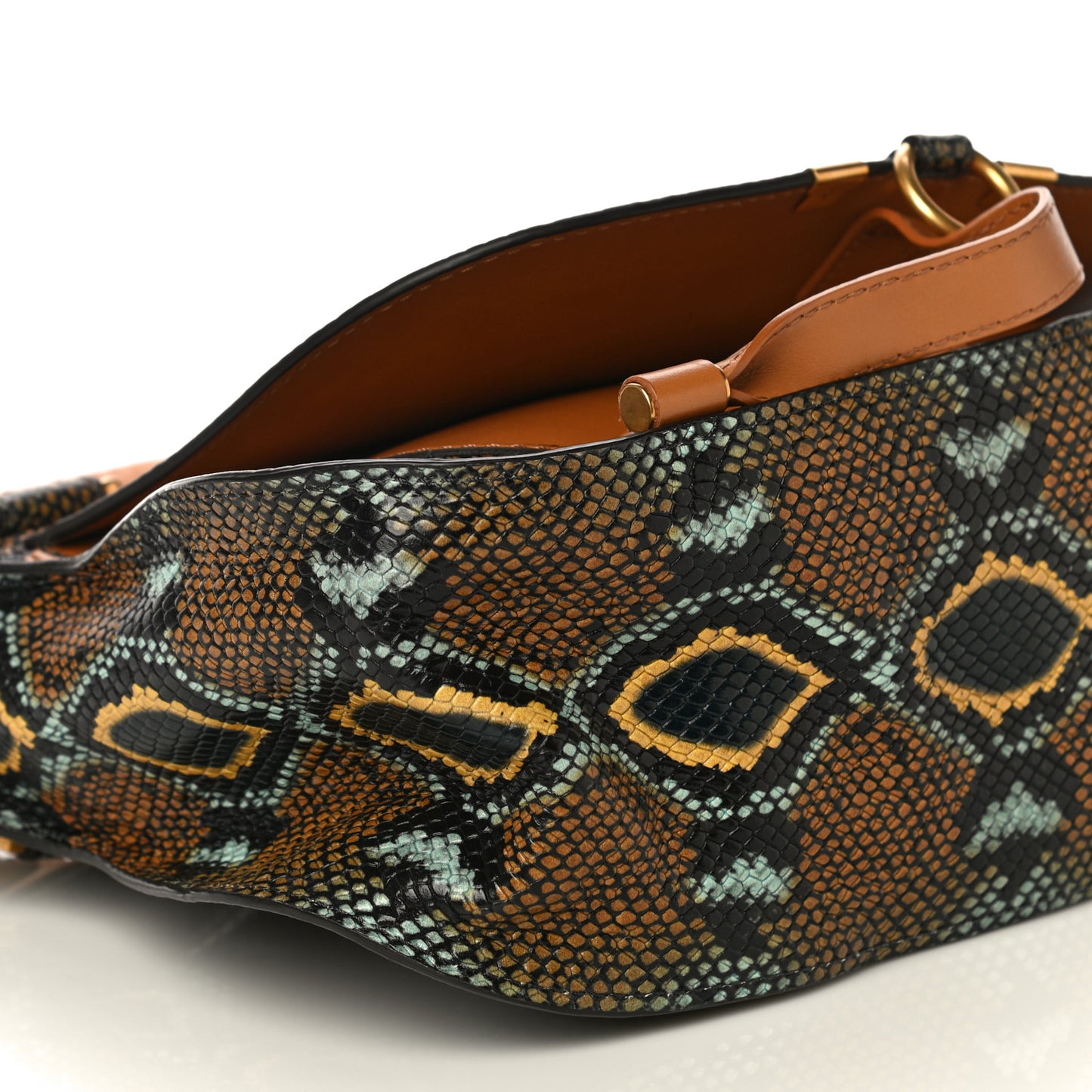 Snakeskin Calfskin Embossed Medium Marcie Satchel Multicolor