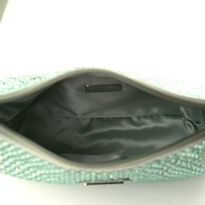 Prada Satin Crystal Mini Re-Edition 2000 Bag Acqua 5 of 10