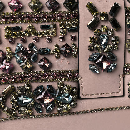 Valentino Garavani Vitello Crystal Embellished Medium Glam Lock Rockstud Flap Poudre 13 of 28