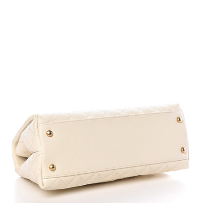 Chanel Caviar Lizard Quilted Small Coco Handle Flap Ivory 4 of 14