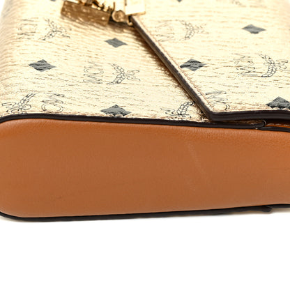 MCM Metallic Visetos Medium Millie Crossbody Bag Berlin Gold 21 of 27