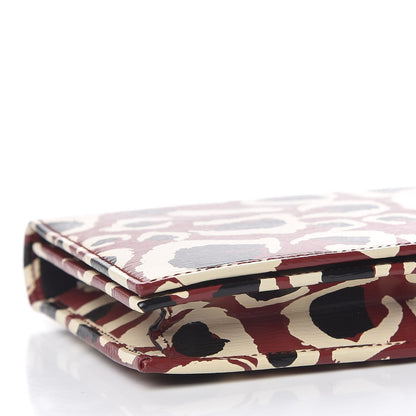 Gucci Patent Leopard Print Betty Chain Wallet Brick Red Black 6 of 12
