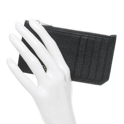 Saint Laurent Grained Calfskin 5 Fragments Zip Pouch Card Holder Black 2 of 8