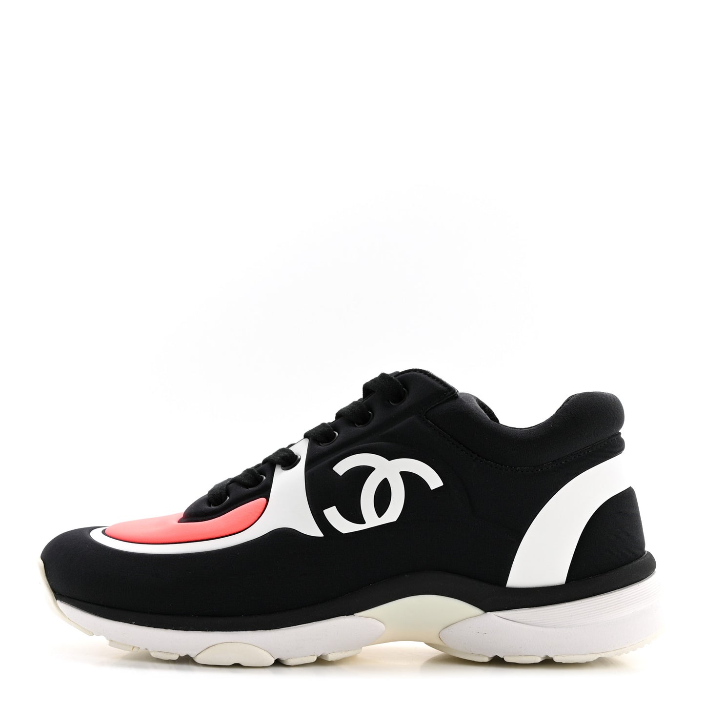 Lycra Fabric Womens CC Sneakers 37.5 Black White Pink