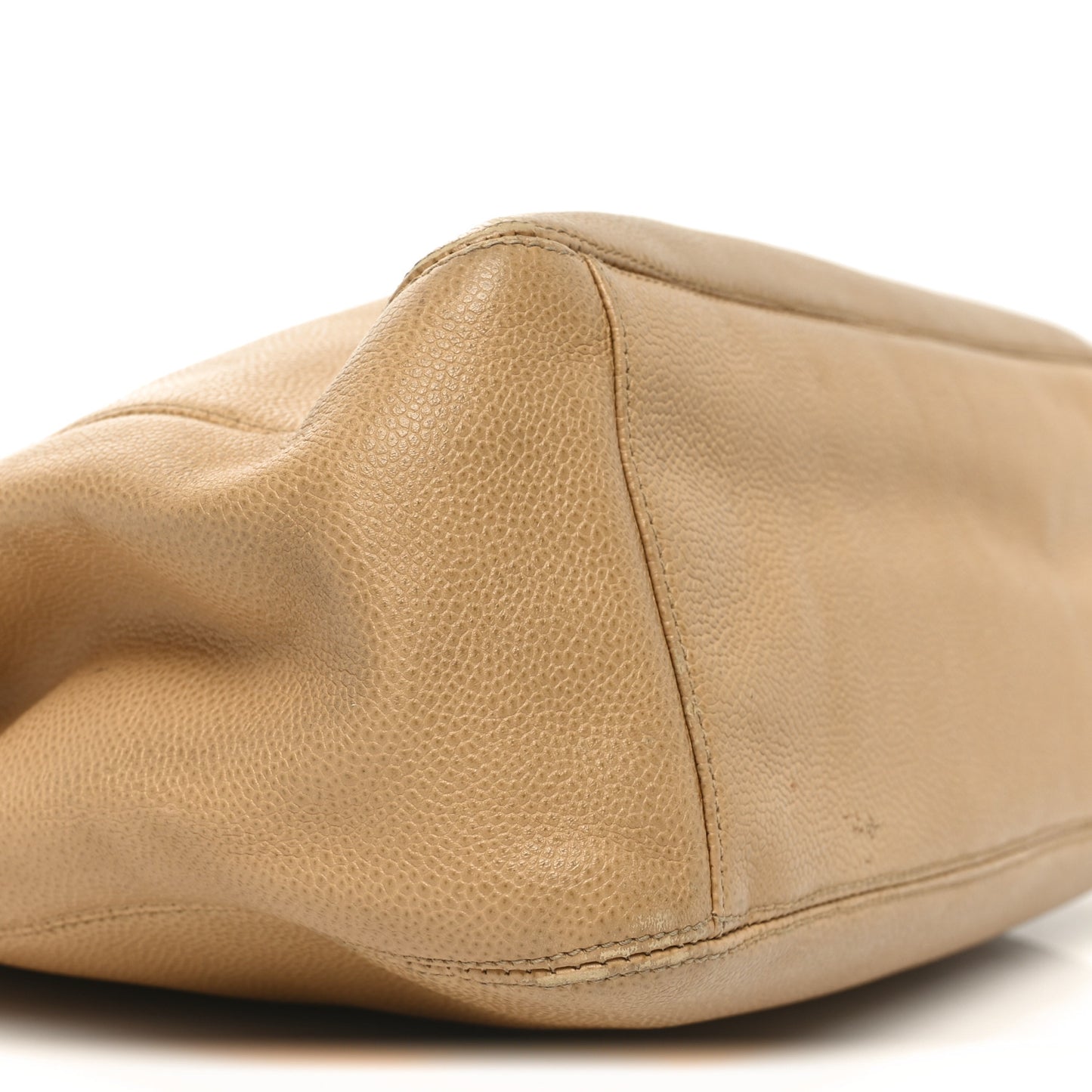 Caviar Turnlock Tote Beige
