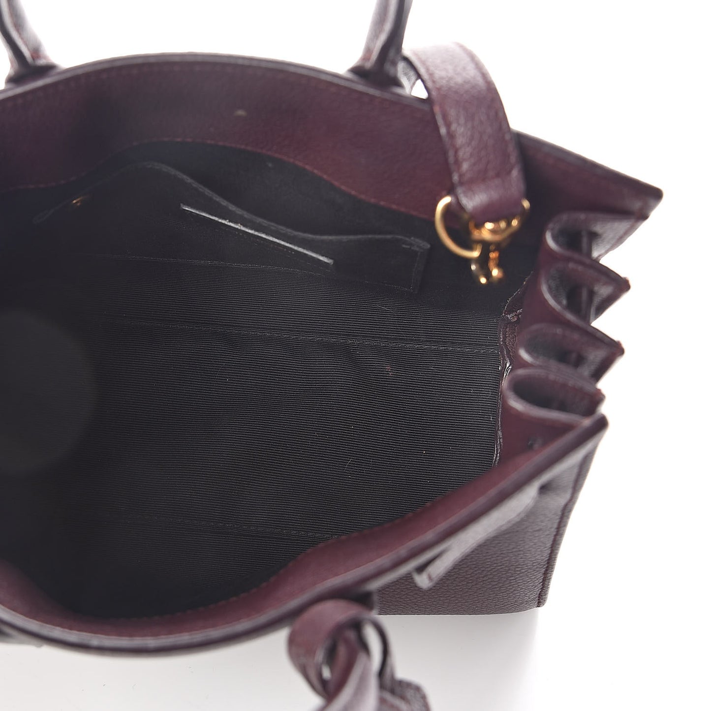 Grained Calfskin Nano Sac De Jour Amaranto