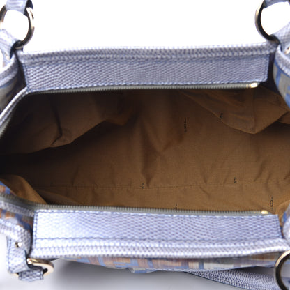 Fendi Zucca Vitello Lizard Embossed Large Chef Shopper Tote Celeste Multicolor Polvere 5 of 9