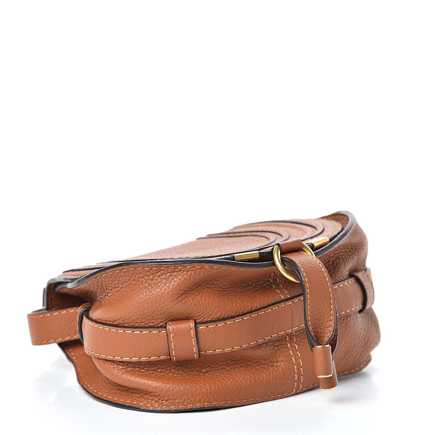 Chloe Calfskin Mini Marcie Round Crossbody Bag Tan 4 of 11