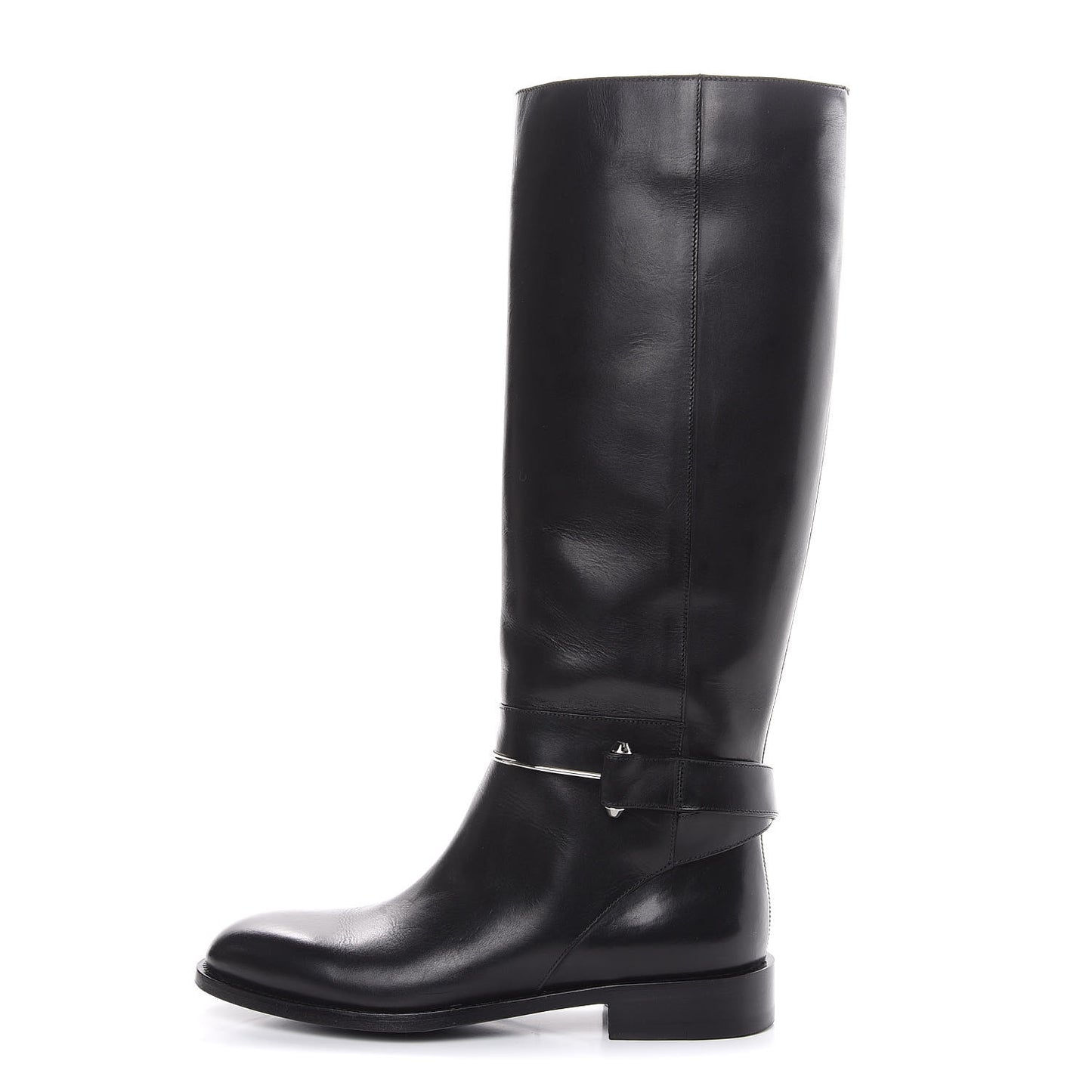 Calfskin Knee High Boots 40 Black
