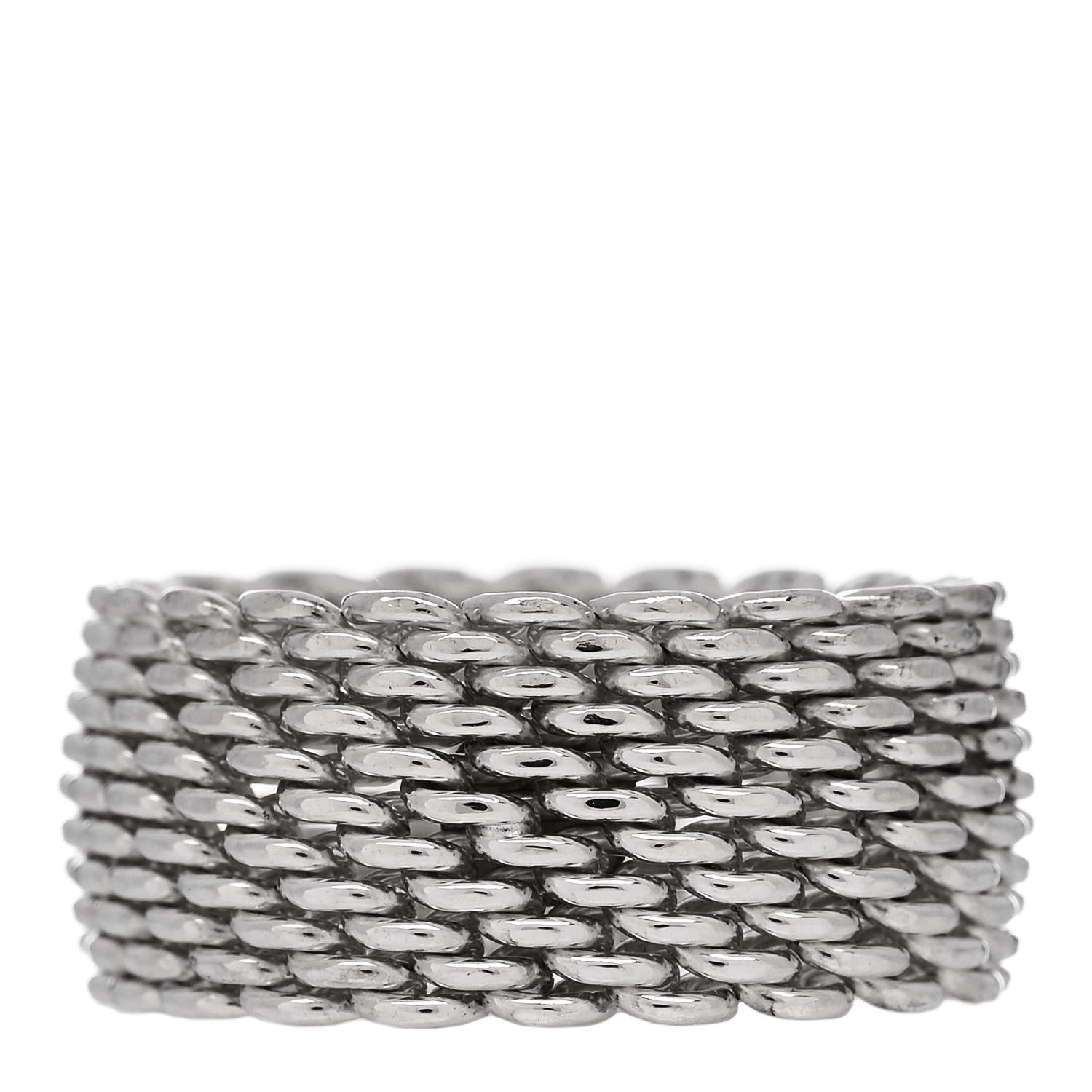 Tiffany Sterling Silver Somerset Mesh Ring 53 6.25 3 of 4