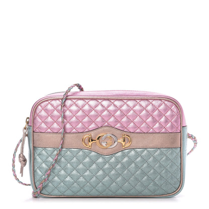 Gucci Laminated Nappa Trapuntata Small Zumi Shoulder Bag Rosa Lago Rame 1 of 9