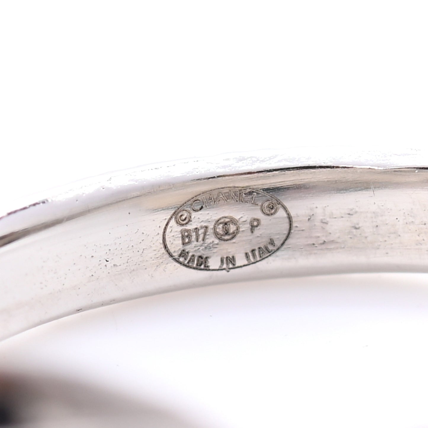 Crystal CC Bow Ring 7 Black Silver