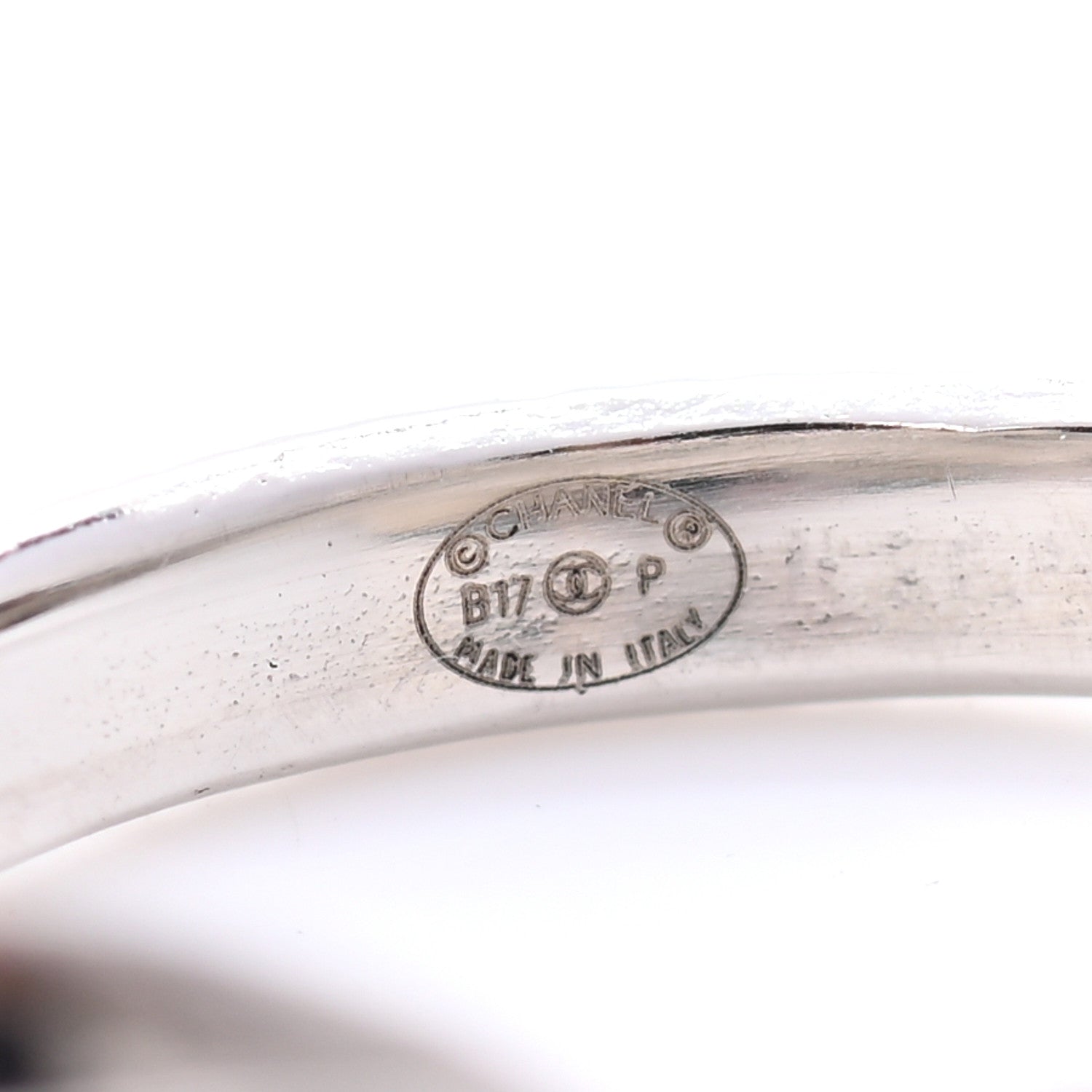 Chanel Crystal CC Bow Ring 7 Black Silver 4 of 4