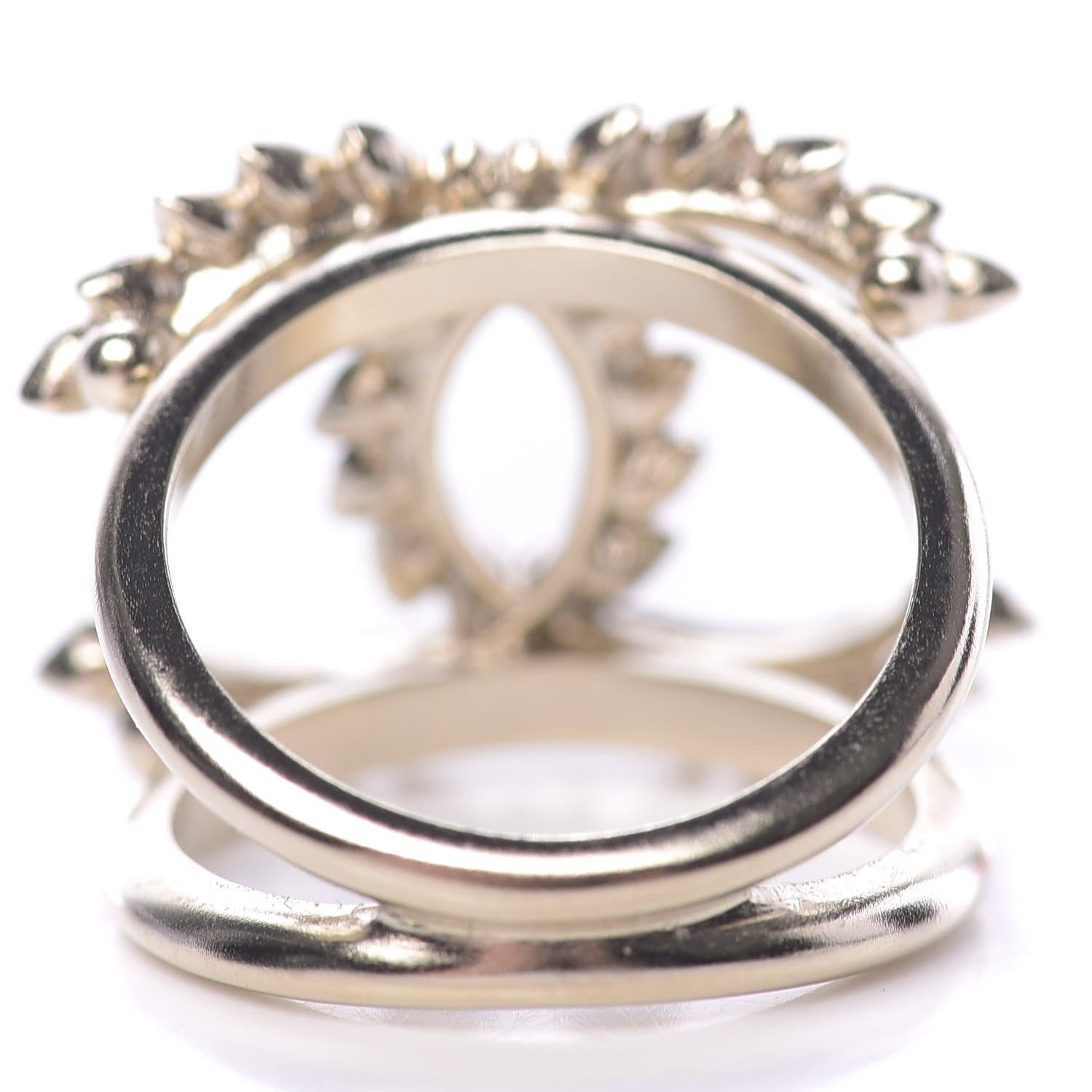 Chanel Metal Strass Dazzling Wheat CC Ring 6 Gold 4 of 6