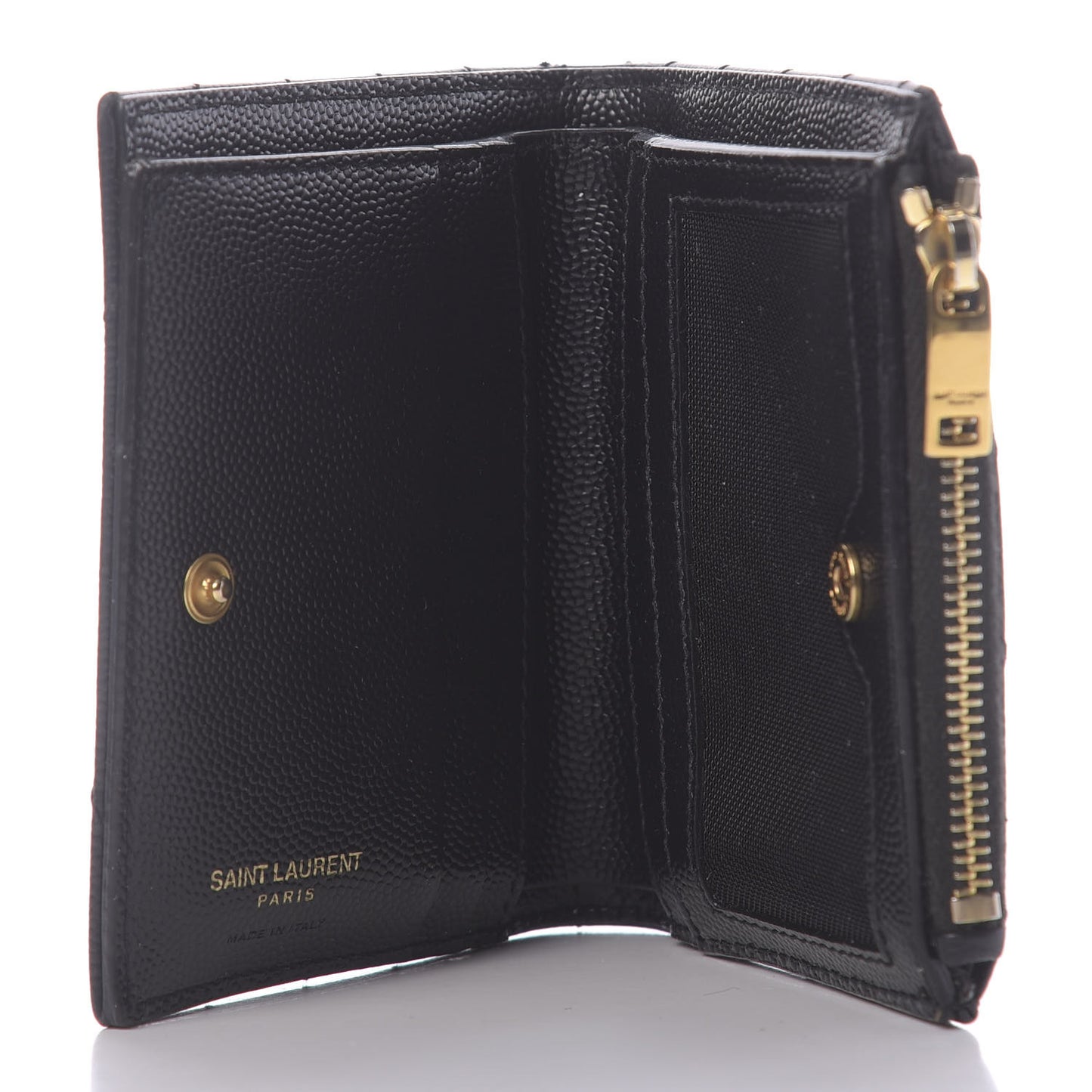 Grain De Poudre Matelasse Chevron Monogram Zipped Card Case Black