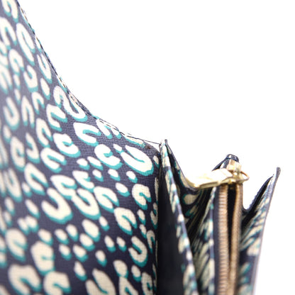 Louis Vuitton Monogram Leopard Sarah Wallet Blue Infini 14 of 18