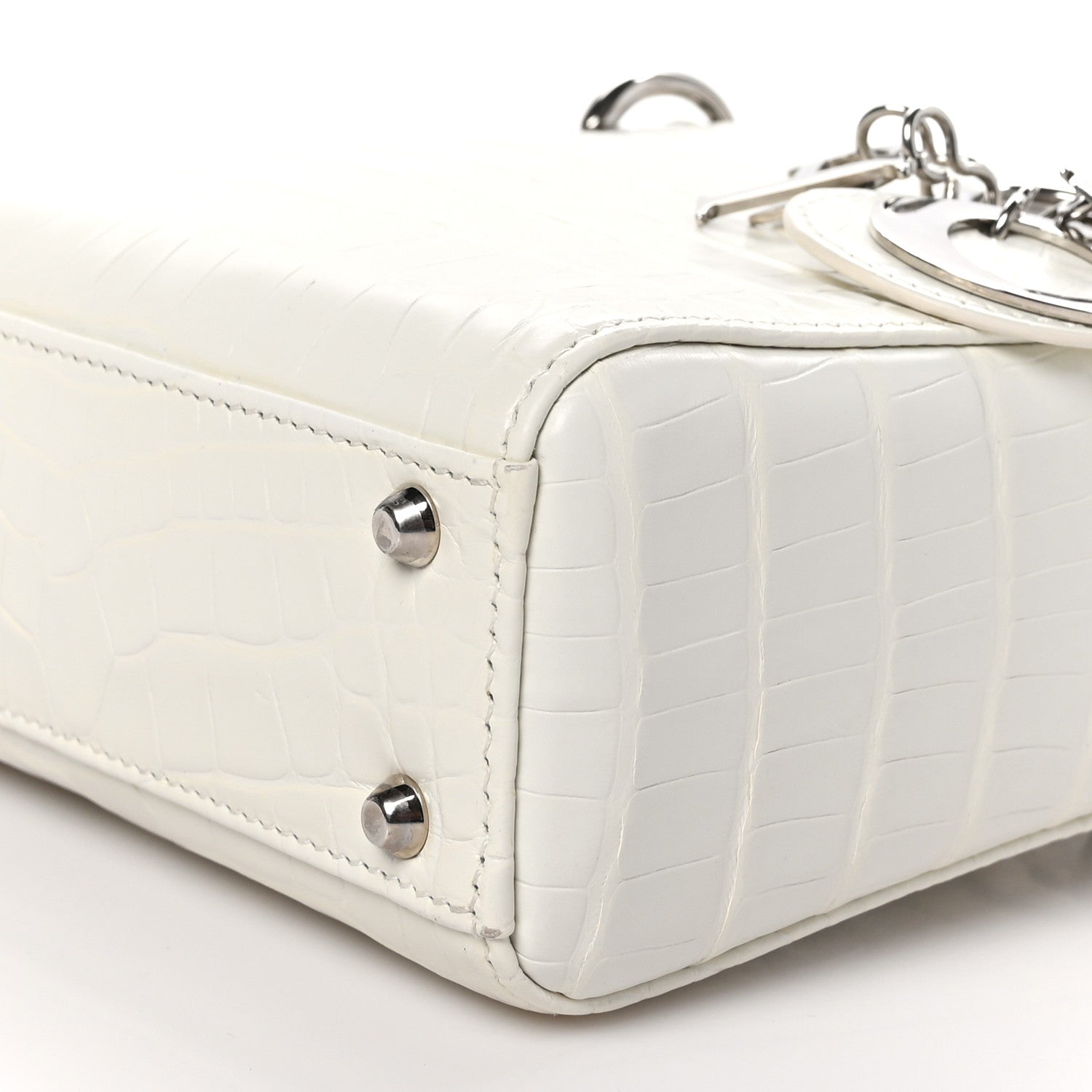 Christian Dior Alligator Mini Lady Dior White 10 of 10