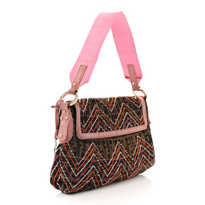 Fendi Zucca Cuoio Lucido Small Chef Shoulder Bag Tobacco Pink 3 of 10