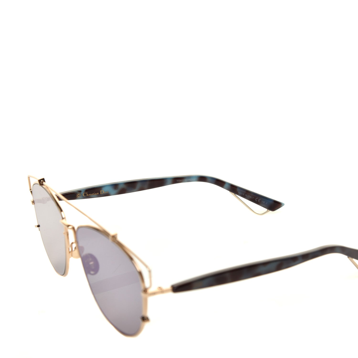Christian Dior Metal Technologic Sunglasses Gold Blue 5 of 8