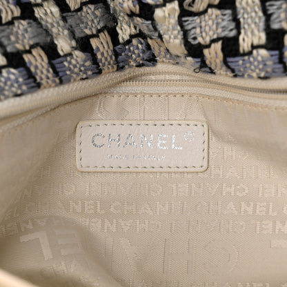 Chanel Tweed Calfskin Woven Single Flap Blue 6 of 10