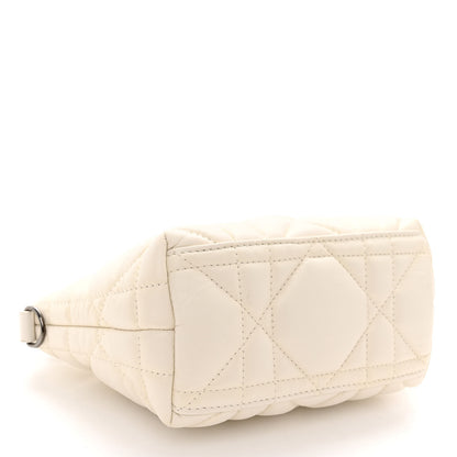 Christian Dior Calfskin Macrocannage Small Diortravel Nomad Pouch Ivory 4 of 10