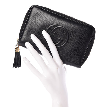 Gucci Pebbled Calfskin Medium Soho Zip Around Wallet Black 2 of 10