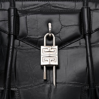 Givenchy Calfskin Crocodile Embossed Medium Lock Antigona Black 8 of 10